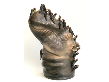 HAPPY HIPPO - Ceramic sculpture by Mosche Bianche - view 2